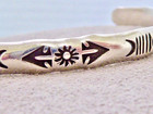 Singed At Angie Tom Navajo Vintage Stamped Design Hand Made Cuff Bracelet 7 
