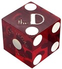 Genuine The D Las Vegas Casino 19mm Craps Dice Pair Red Polished Mixed Serial  s