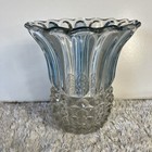 Vintage Cut Glass 7 5    Fluted Vase With Blue Hue