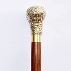 Antique Solid Brass Head Handle Vintage Wooden Walking Stick Nautical Cane