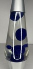 Vintage Silver Base Lava Lite Lamp Clear Liquid Blue Wax Rare 15   