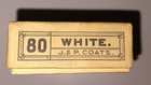 Antique J   P Coats Six Cord Size  80   Thread 12 Wooden Spools W  Box White