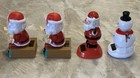 4 Solar Dancing Christmas Toys Santa  Checking It Twice List  And Snowman