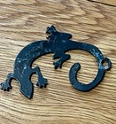 Vintage Metal Gecko Lizard Souvenir Keychain Charm  No Ring Or Hanger  Used