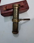 Vintage Brass Kaleidoscope With Handle In Leather Box Antique Style Collectible