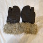 Wwii Us Army Air Forces Leather Mittens W  Shearling Fur Cuffs  Pair