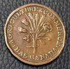 1837 Lower Canada  canadian Provinces  1 Sou Coin