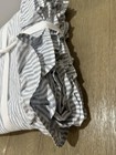 Pottery Barn Teen Ruffle Stripe   Duvet Cover Full Queen Blue