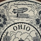 Vintage Ohio State Souvenir Plate Made In Usa Ceramic 10in Goodyear Tire Capital
