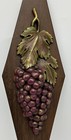 Vintage Burwood Products Co  Diamond Shaped Wall Decor Plaque Grape Fruit