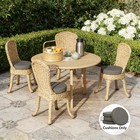 Round Seat Cushions Set Of 4 Bistro Chair Pad Fabric