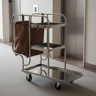 Stainless Steel Janitorial Cart Heavy Duty For Hotel  Office Building  Janitors