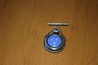 Antique Glass Perfume Bottle Brooch  Sterling With Enamel Design