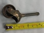 Antique Cast Iron Swivel Caster 3 Hole Perforated   1-1 16  Wheel Industrial Vtg