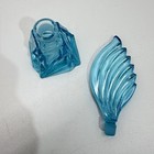 Vintage Art Deco-style Perfume Bottles Czech Bohemian Crystal Set Of 2 Pink Blue