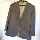 2pc Mens Two Button Jacket Cuffed Pant Pinstripe Suit  Gray   Beige  3xl 