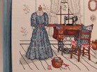 Vtg Paula Vaughn Upstairs Sewing Room Finished Cross Stitch Unframed