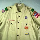 Boy Scouts Of America Shirt Mens X-large Uniform Bsa Scout With Patches Vtg Usa
