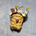 Happy Snowman In Woven Basket Christmas Tree Ornament Holiday Winter Frosty