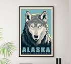 Alaska - Wolf Country - Vintage Travel Poster