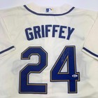 Autographed signed Ken Griffey Jr  Seattle Cream Baseball Jersey Beckett Bas Coa