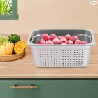 2-pack 1 3 Size Perforated Steam Pan 201 Stainless Steel 6l 6 In Deep