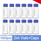 1000pcs 2ml Autosampler Vials caps Clear Glass Bottles Hplc Fits Agilent Beckman