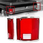 Tail Lights Taillamps W chrome Bezel Pair For 73-91 Chevrolet C10 K10 Gmc Sierra