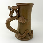 Vtg 1987 Sculpted Dragon Xl Mug Pottery D d Ren Fest Fantasy Whimsical Hogenson