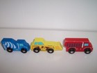 Melissa   Doug Wooden Train Truck Bulldozer Cement Mixer Lot Fits Brio Thomas