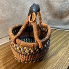 Alaffia Handwoven African Basket Ghana Leather Handle Handmade Ownership History