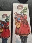 3-vintage Victorian Die Cut Paper Scrap Color Litho Santa Christmas Germany