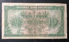 1943 Belgium 10 Francs Banknote
