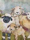 Colorful Sheep Drawstring Project Bag   Tote- Knitting Crochet - Sits Flat  Nice