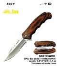 8  Brown Wood Handle Tactical Spring Assisted Folding Pocket Knife Blade Assist