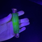 Antique Green Uranium Glass  Emerald Scent Perfume Bottle Double Ended Cut Glass