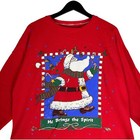 Vintage Christmas  he Brings The Spirit  Santa Crewneck
