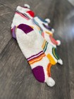 Vtg 80s Pom Pom Tennis Socks Terry Ankle Striped Sample Set Nos Mis Matched Whit