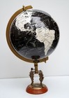 Geographic 18  World Globe Map Political Black Sea On Wooden Lion Compass Base