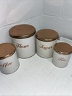 Vintage Mcm Decoware Canister Set Set Of 4 Flour Sugar Coffee Tea Kitchen Ware
