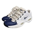 Reebok Question Low Navy Blue Patent Leather White Allen Iverson Men s Size 11