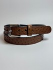 Brown Ostrich Leather Belt     Handmade Exotic Full Grain Belt  usa Made 