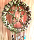 Pagan Wiccan Hanging Witch Bells Protection Pentagram Door Hanger Wicker Wreath