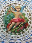 Antique Victorian Late 1800 s Handmade Paper Lace   Cherubs Scrap Valentine Card