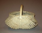 Old Antique Vtg Ca 1800s Buttocks Basket Original White Paint Beautiful Ooak