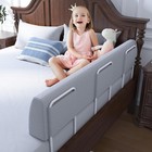 Adjustable Toddler Bed Rail Safety Foam Bumper 5 Heights Stackable Bed Guard New