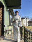 Women s Vintage Silver Brocade Pant Suit Set Top And Pants Silver Pant Suit