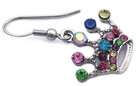 Colorful Princess Crown Tiara Charm Hook Earrings Girl Fashion Jewelry E2037h