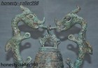 Ancient China Dynasty Bronze Ware Dragon Statue Musical Instruments Bell Chimes