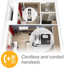New At t 4 Handset Corded cordless Answering System With Smart Call Blocker     